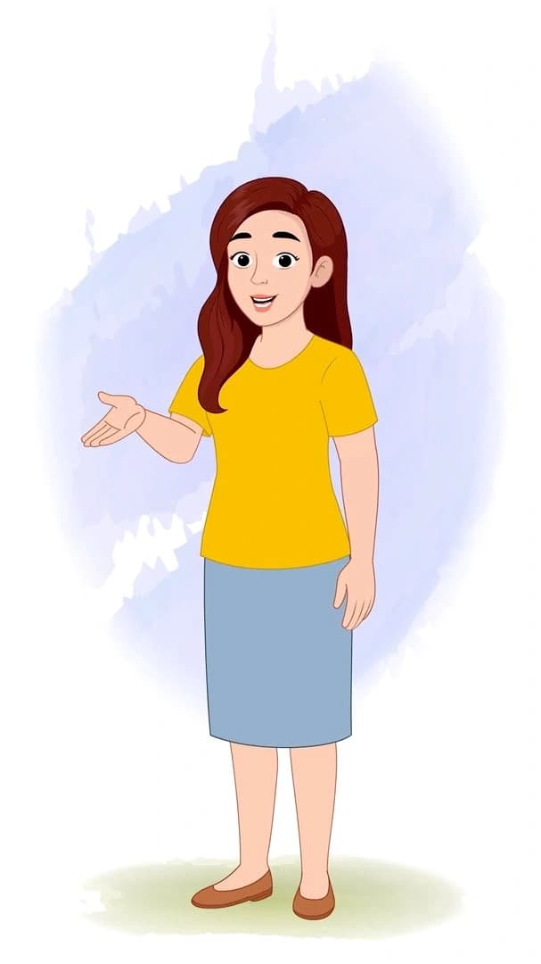 An American woman talking animated character cartoon vector AKA Jasmine