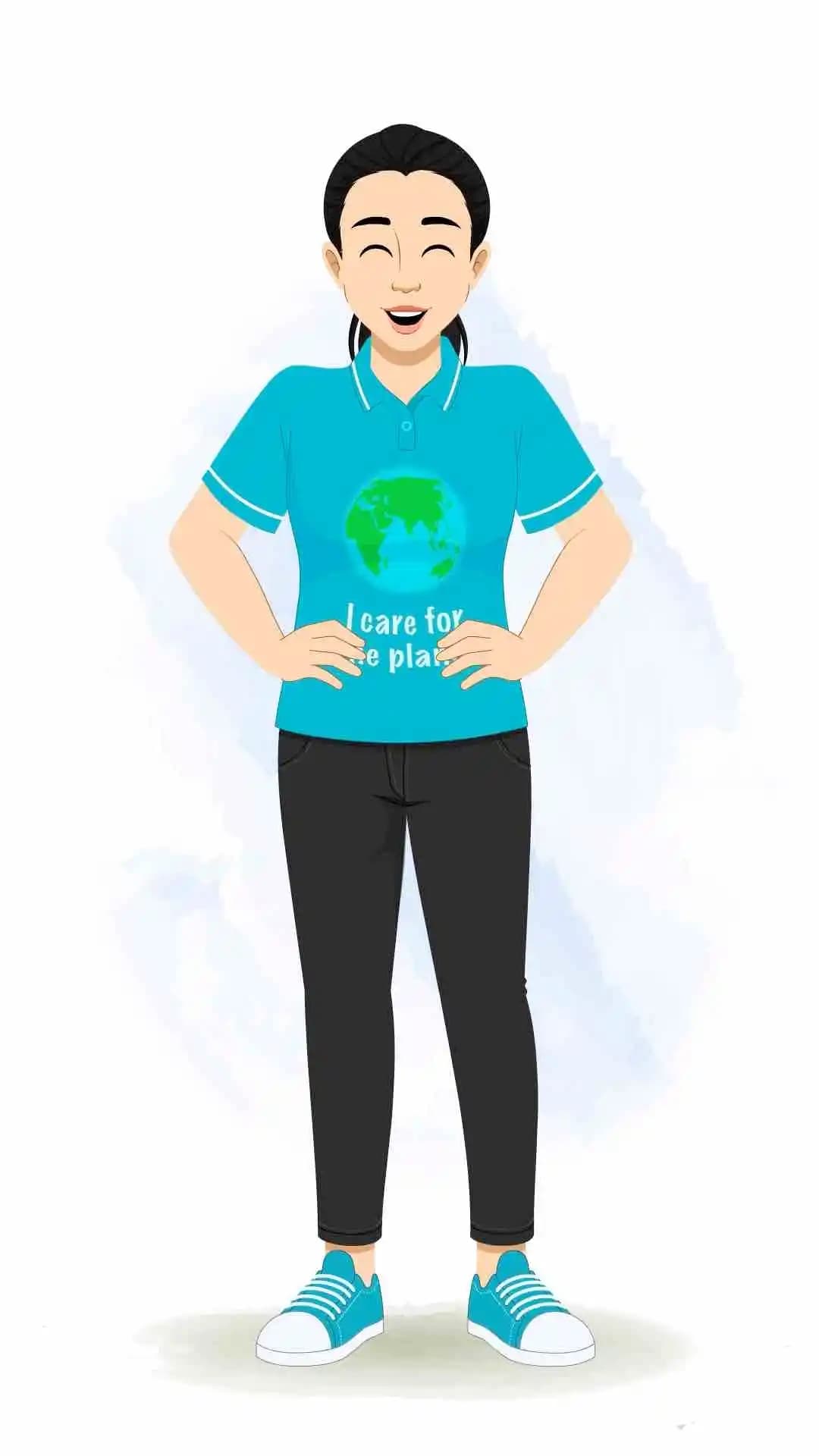 A laughing animated cartoon character aka Srishti