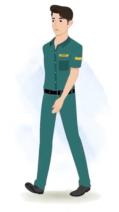 A paramedic man walking animated cartoon character aka ben tennyson