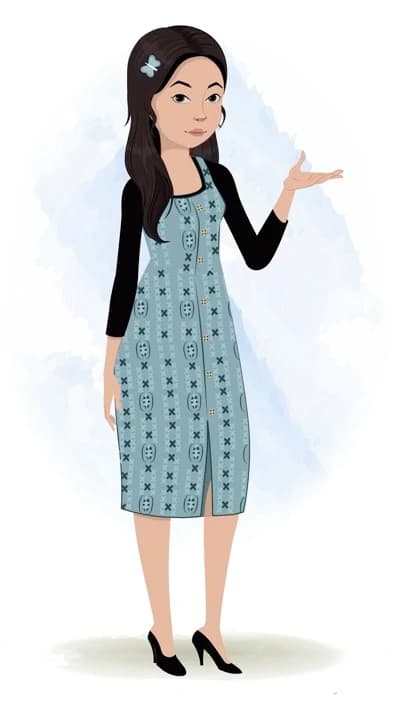 A female teacher talking animated cartoon character aka renna 3/4