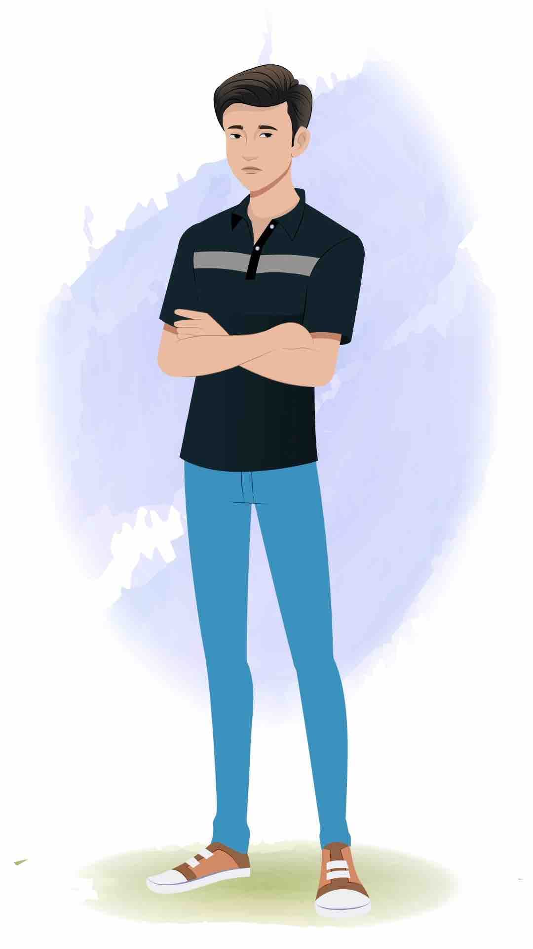 An annoyed man animated cartoon character aka Henry 3/4