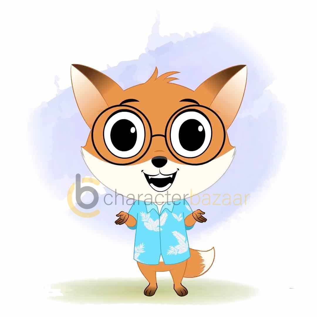 A cute little fox talking animated cartoon character aka blaze the fox cub
