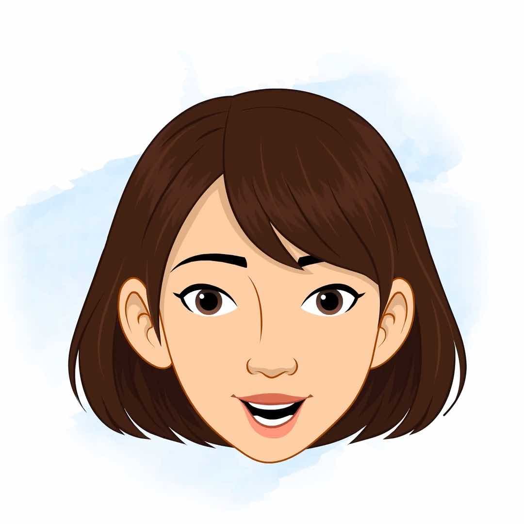 A young girl face expression animated vector cartoon character AKA Srishti