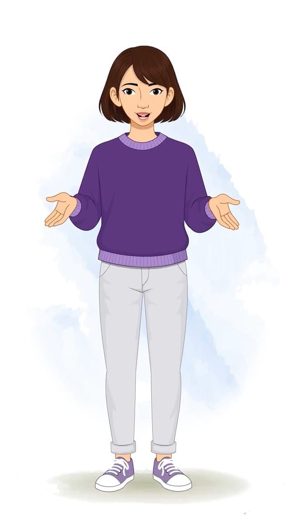A pretty young girl talking animated character cartoon vector AKA Srishti