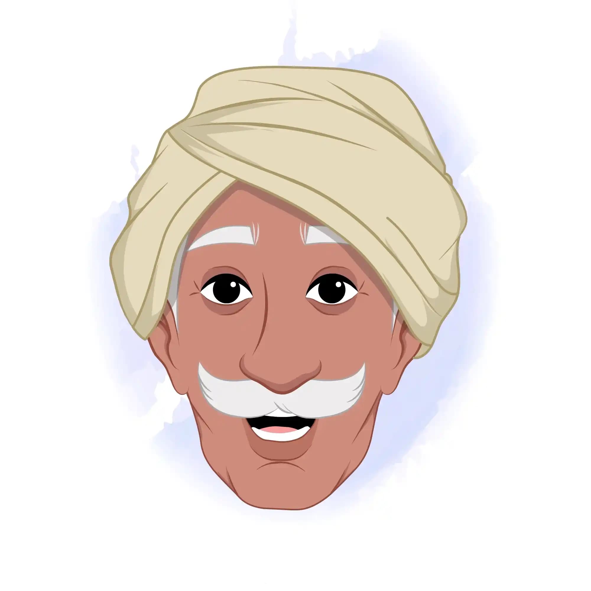 An Indian Old Poor Man Facial Expression Model Sheet AKA Ram prasad