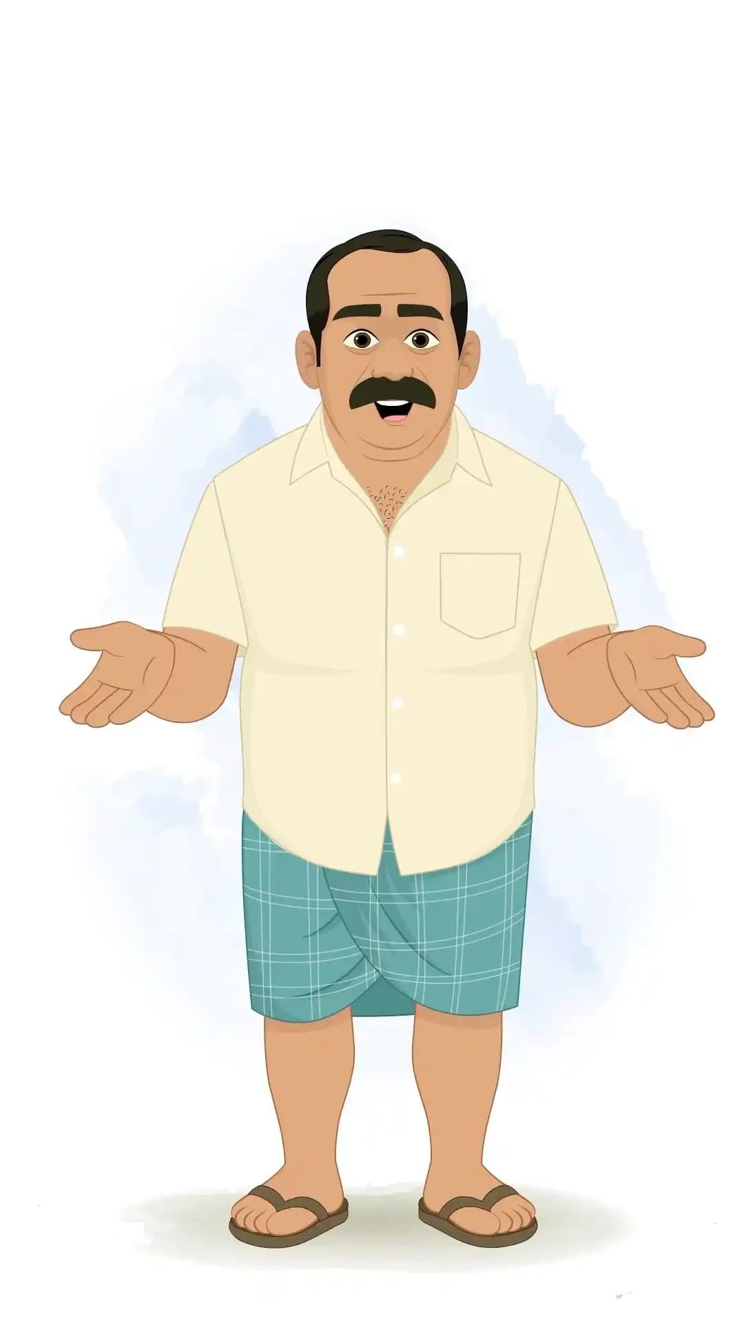 An Indian Man Front Talking Animated Vector Cartoon Character AKA Himmat singh