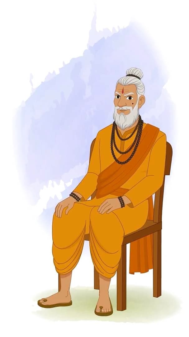 Dhongi baba sitting on chair animated vector cartoon character AKA Dhongi baba