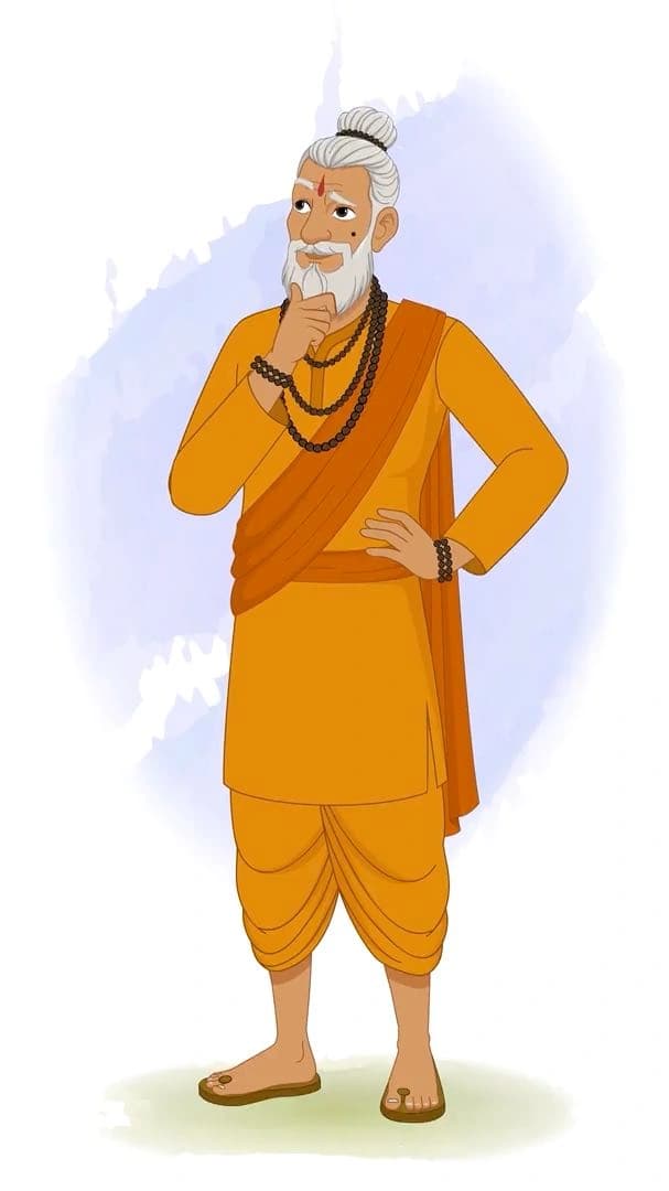 Dhongi baba thinking animated vector cartoon character AKA Dhongi baba