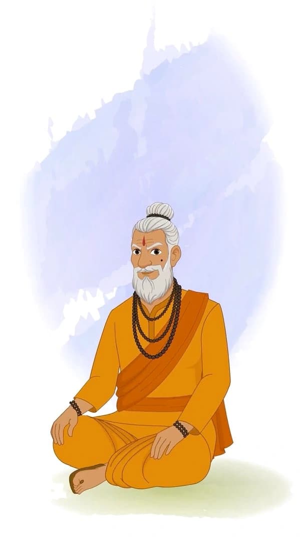 Dhongi baba sitting on ground animated vector cartoon character AKA Dhongi baba