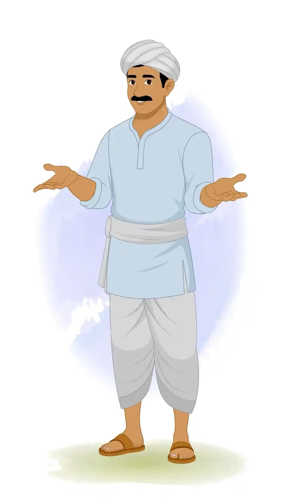 A young Indian village man talking animated character cartoon vector AKA Mohan