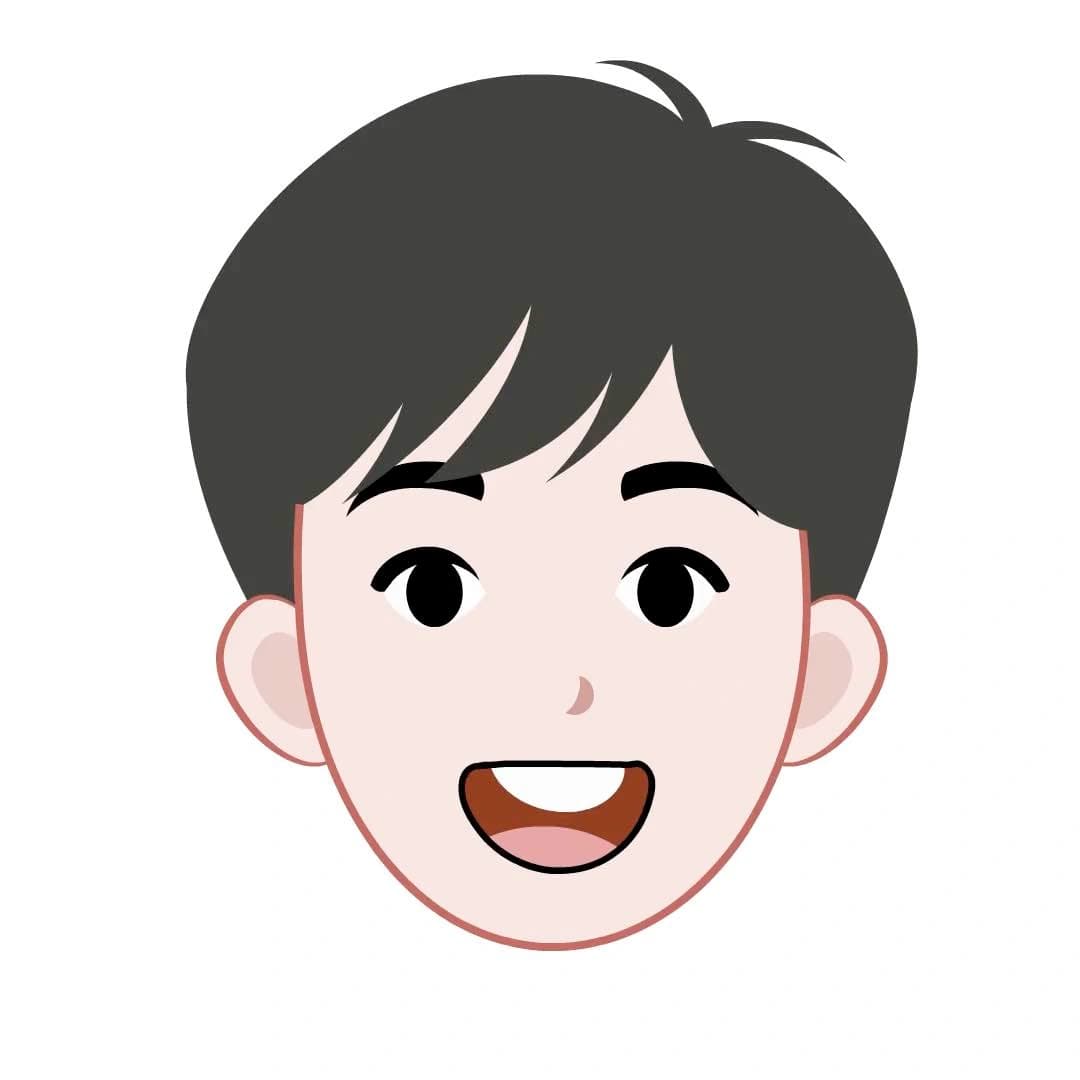 A cute young boy face expression animated vector cartoon character AKA Jeffrey