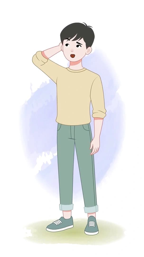 A cute young boy confused animated vector cartoon character AKA Jeffrey