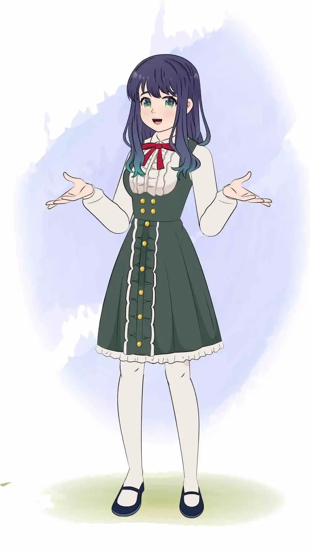 A cute anime girl talking animated cartoon character aka mun yeong 3/4