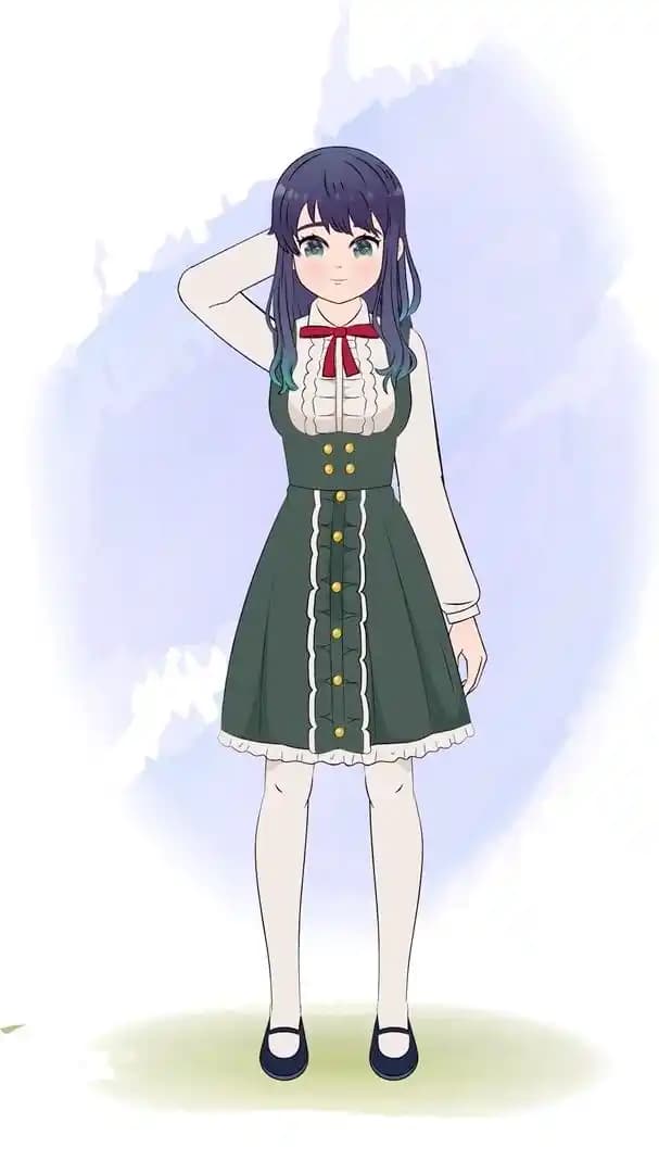 A cute confuse anime girl animated vector cartoon character AKA Mun Yeong