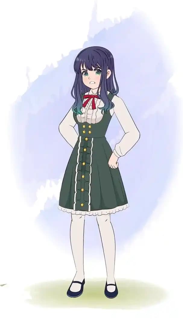 An angry anime girl animated vector cartoon character AKA Mun Yeong