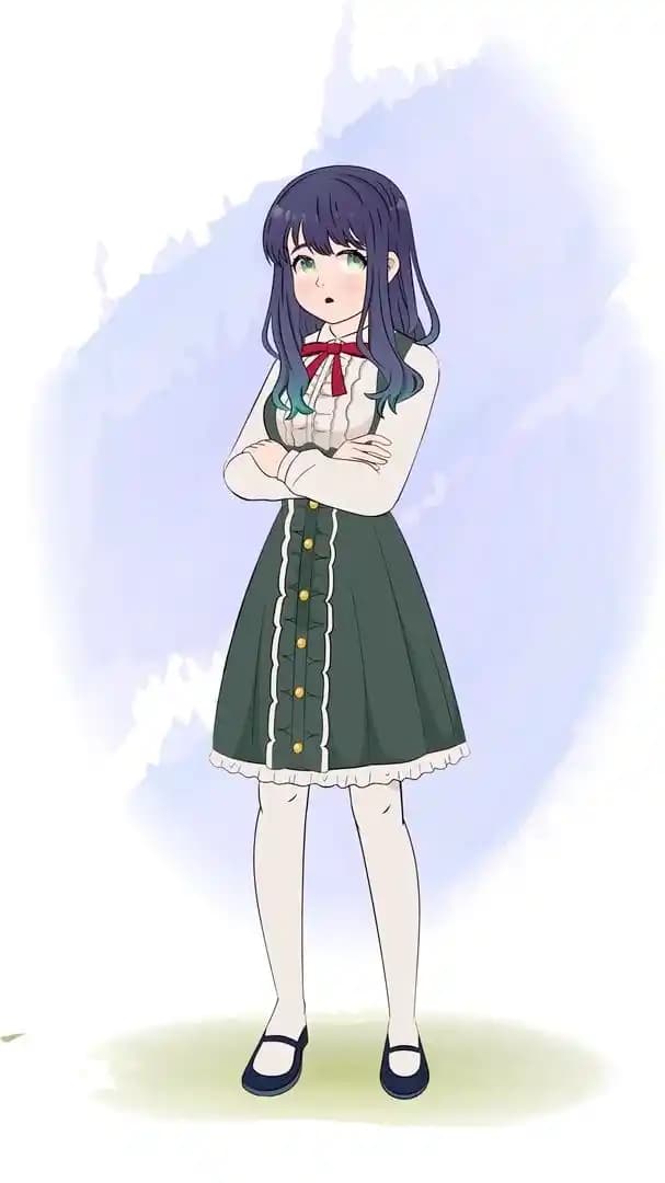 An annoyed anime girl animated vector cartoon character AKA Mun Yeong