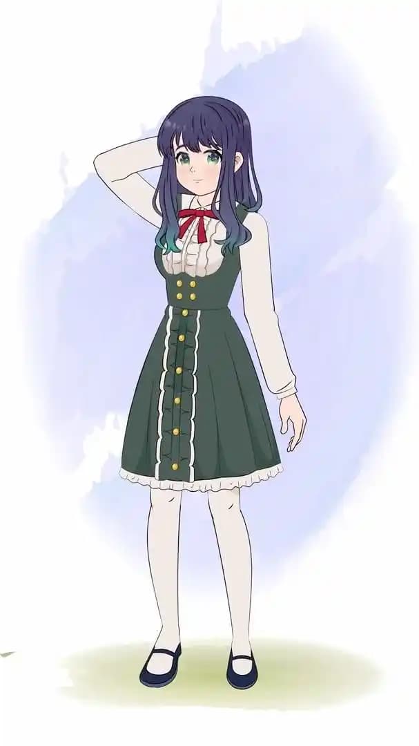 A confuse anime girl animated character cartoon vector AKA Mun Yeong