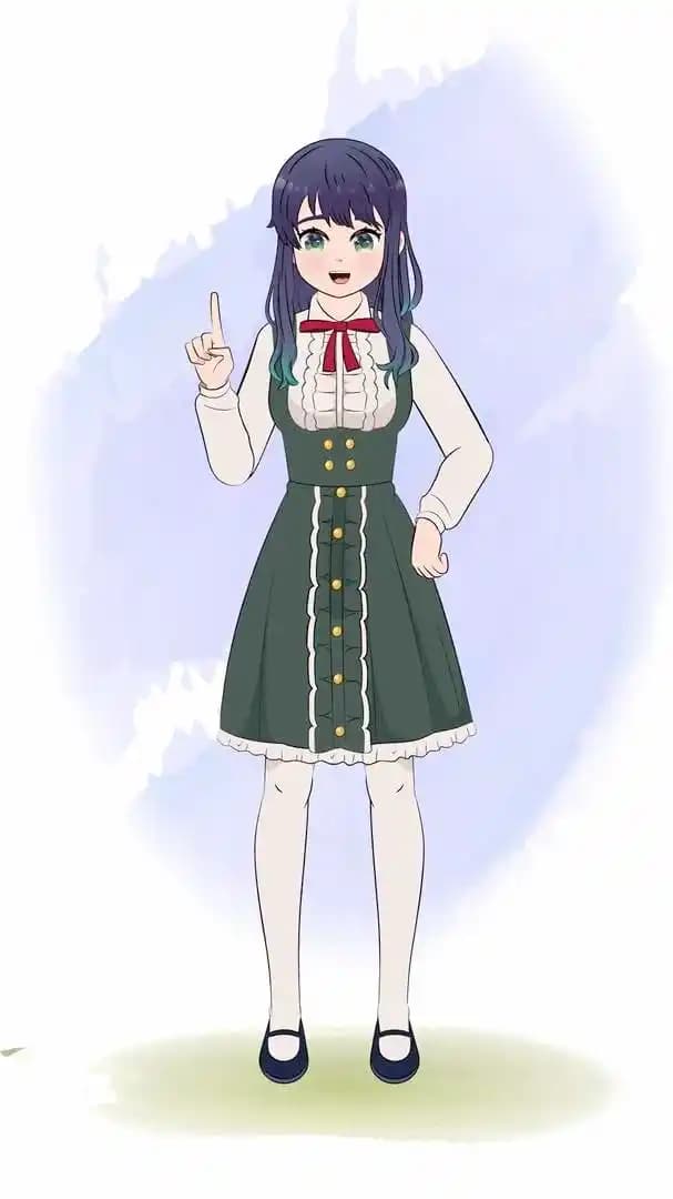 A cute anime girl talking animated character cartoon vector AKA Mun yeong