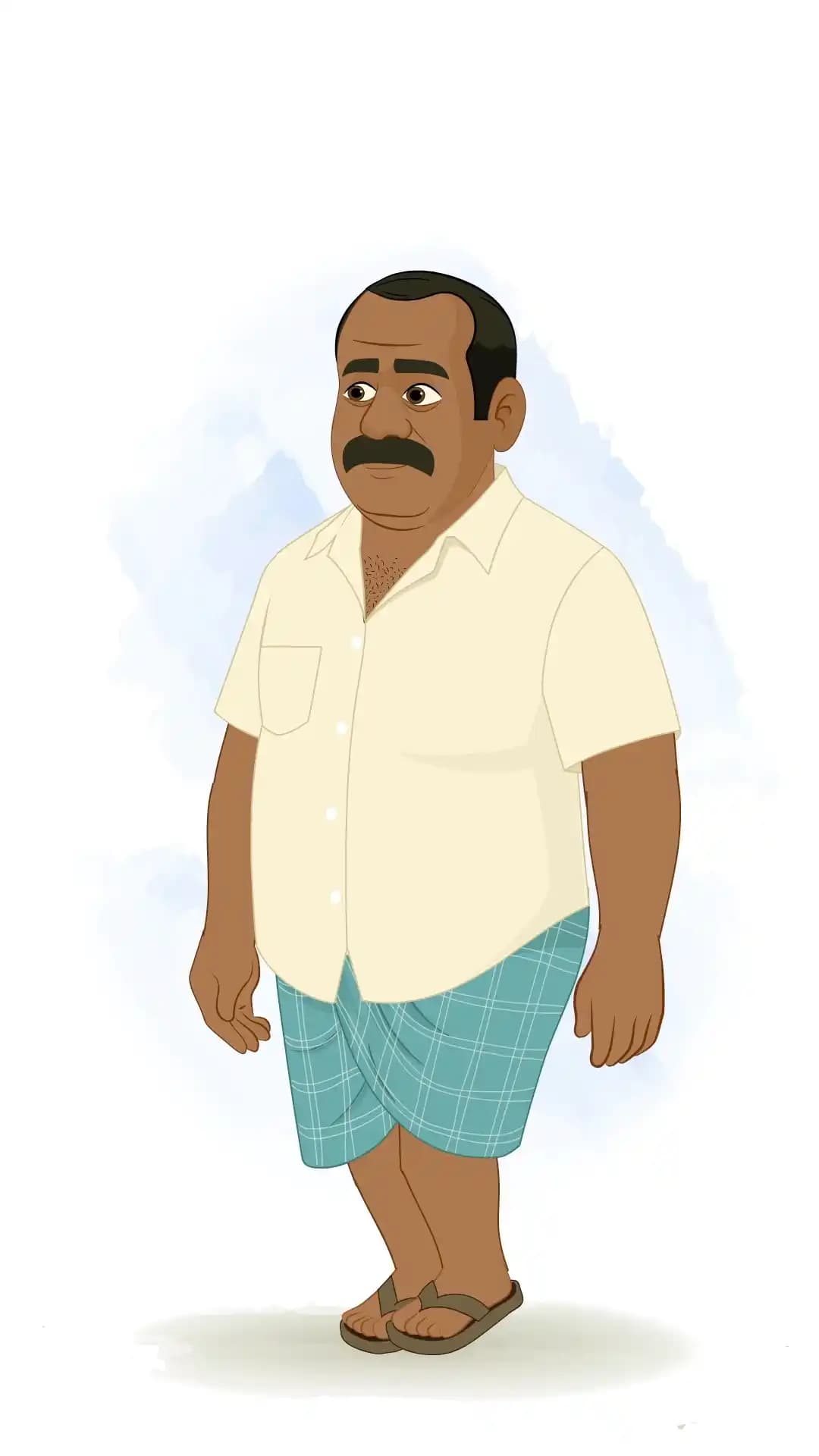 An Indian Man One Third Walk Animated Vector Cartoon Character