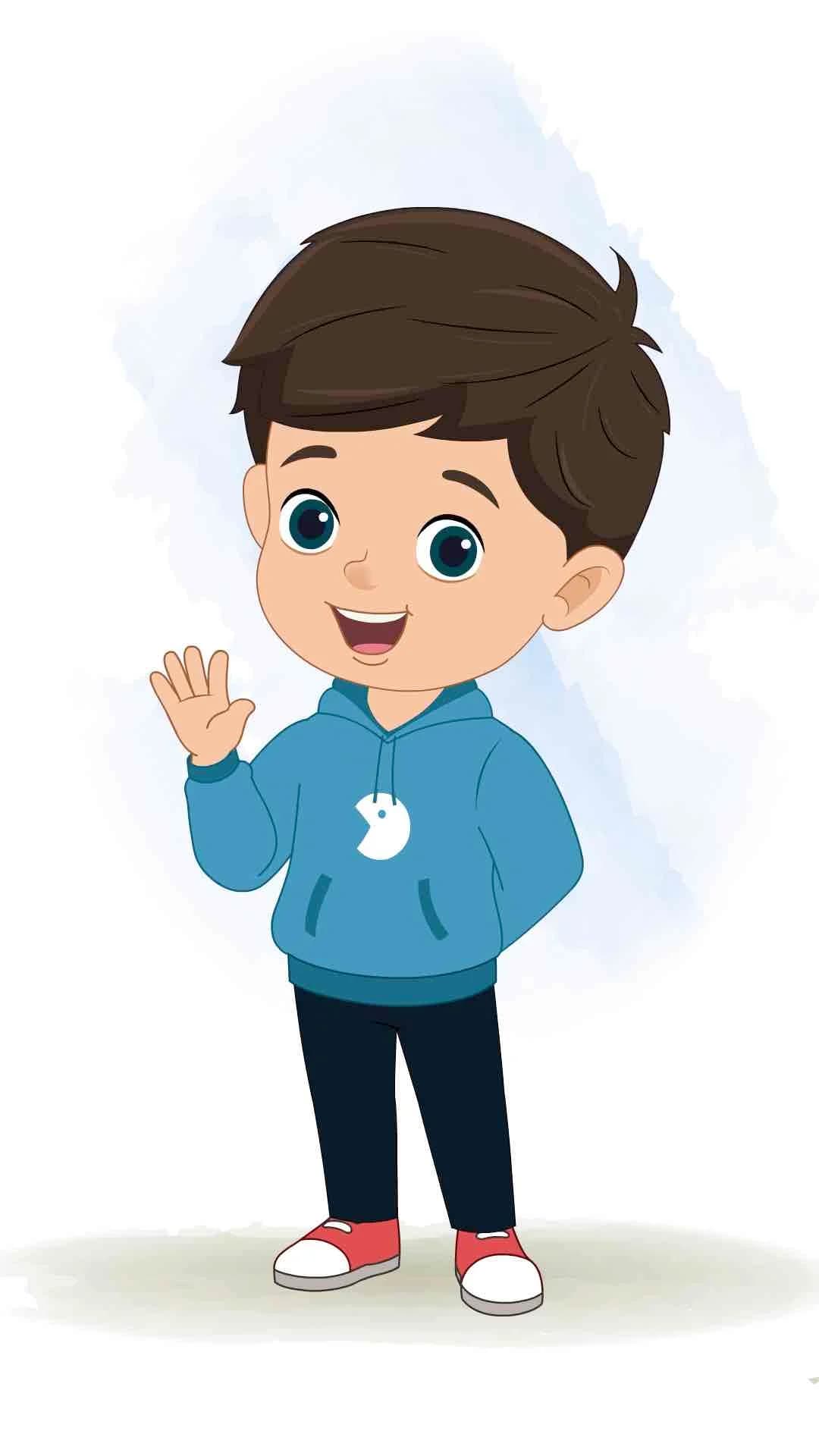 A little Indian boy saying hi animated vector cartoon character