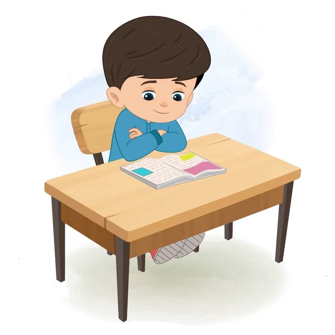 A little Indian boy reading book animated vector cartoon character