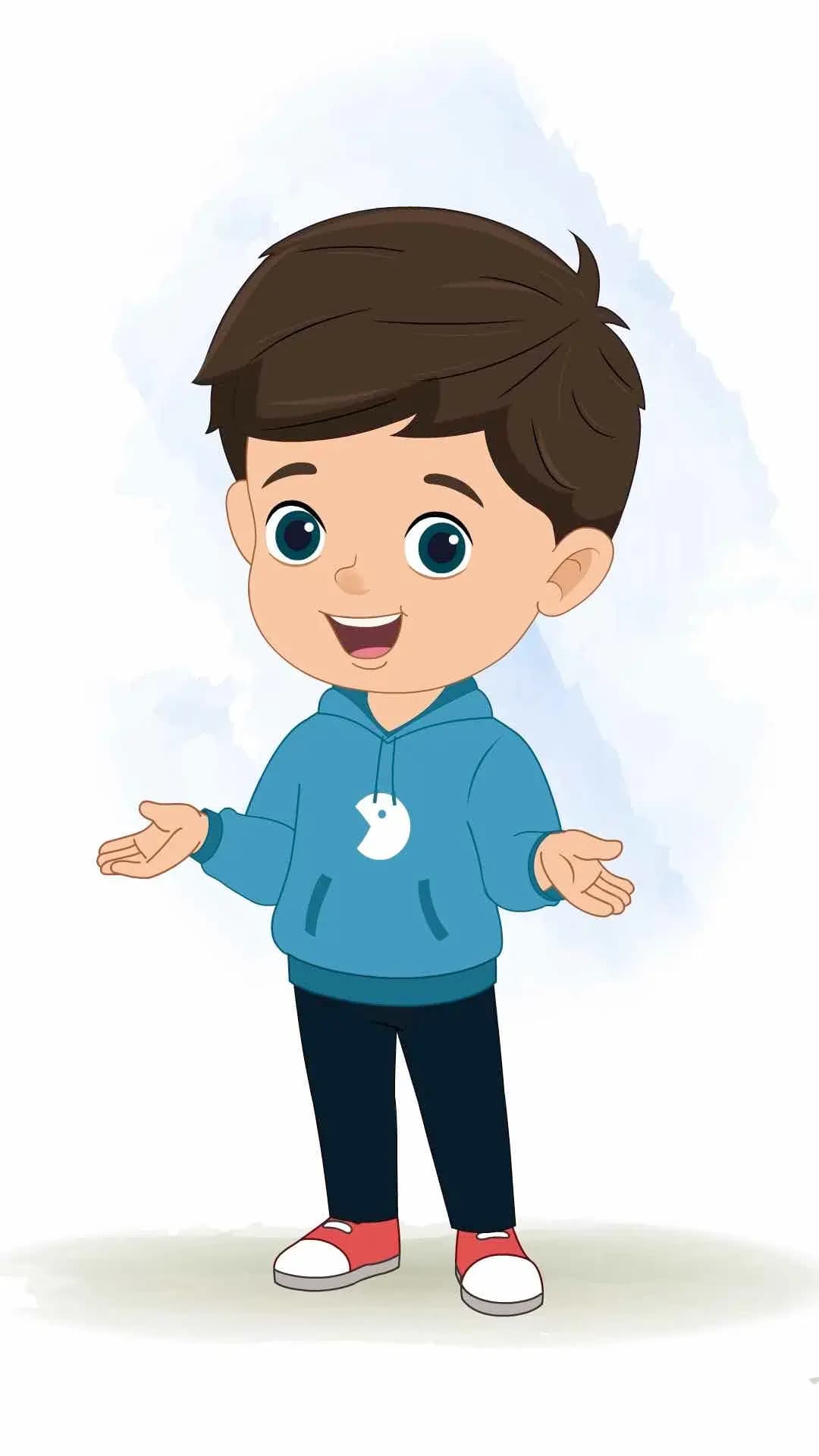 A little Indian boy talking animated vector cartoon character
