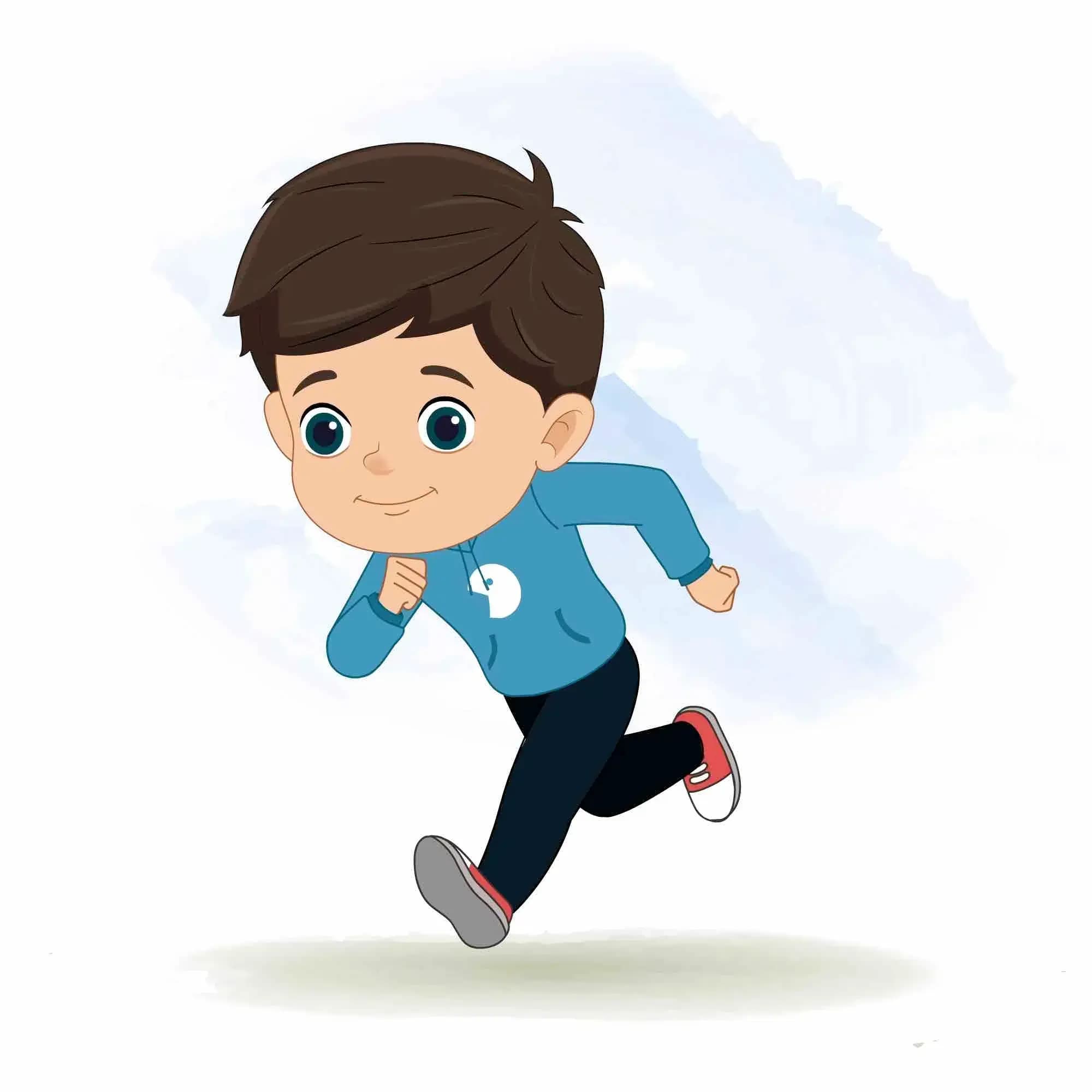 A little Indian boy running animated vector cartoon character