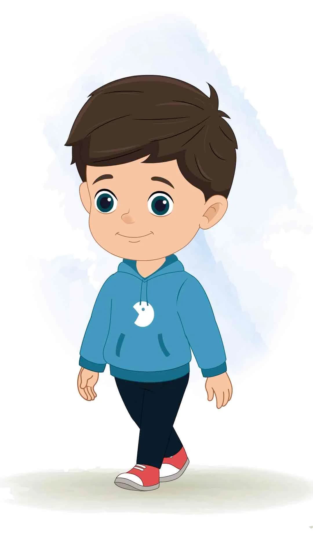 A little Indian boy walking animated vector cartoon character