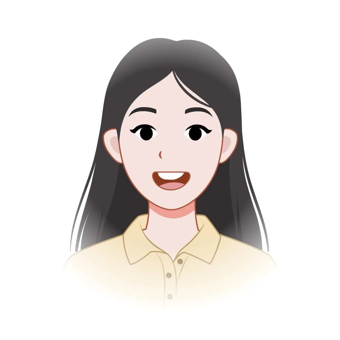 Young girl face expression animated vector cartoon character