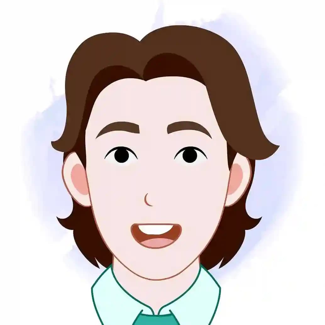 2d Animated young man in casual clothes face expression vector cartoon character AKA Leon