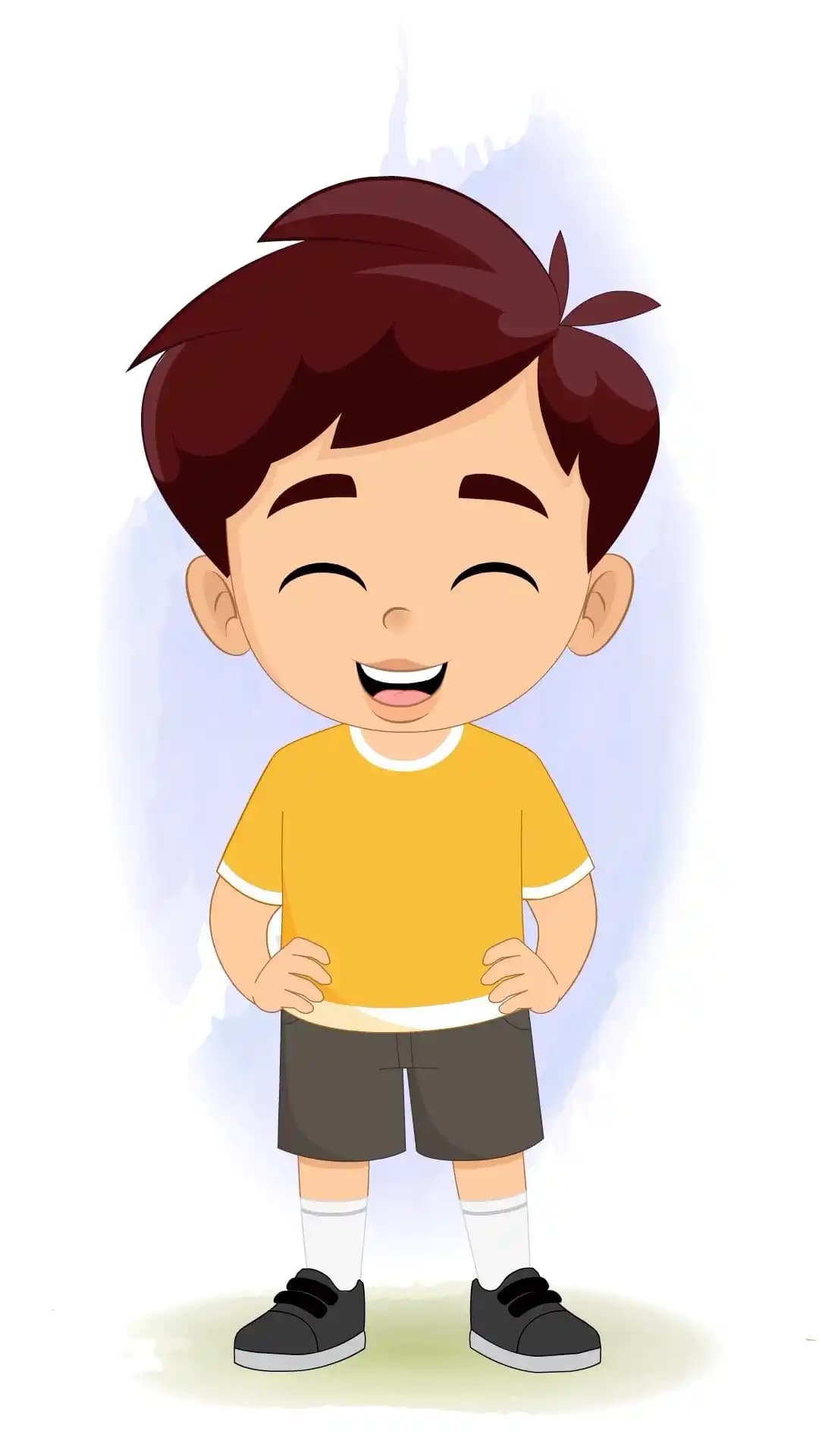 A Cute Little Boy Laughing Animated Vector Cartoon Character AKA Avi