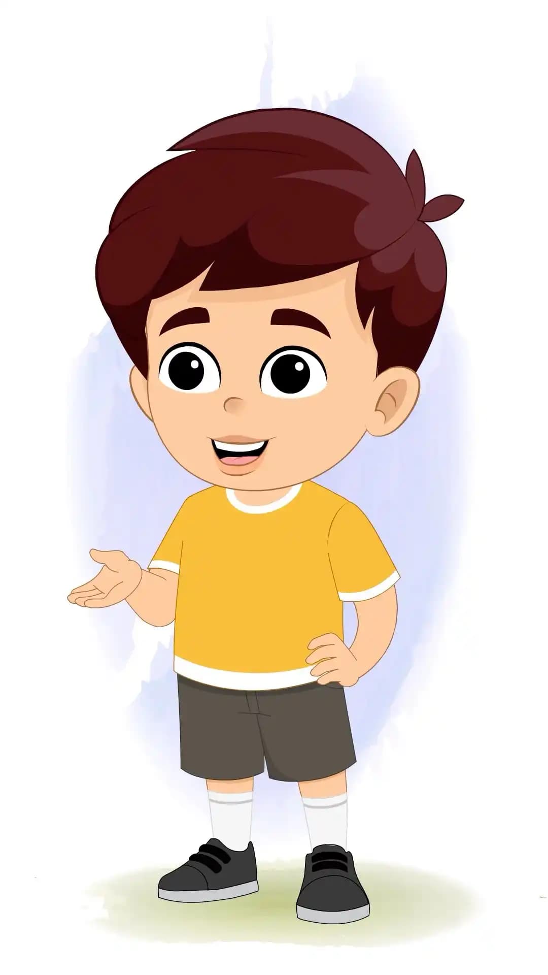 A Cute Little Boy Talking One Third Animated Vector Cartoon Character AKA Avi