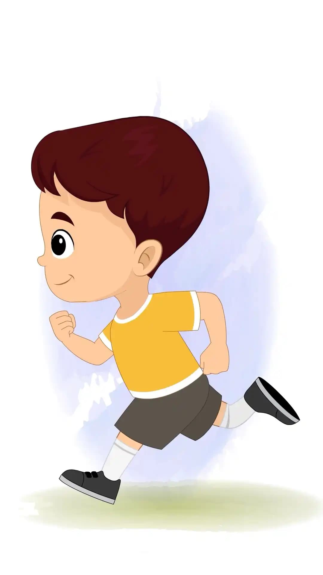 A Cute Little Boy Side Running Animated Vector Cartoon Character AKA Avi
