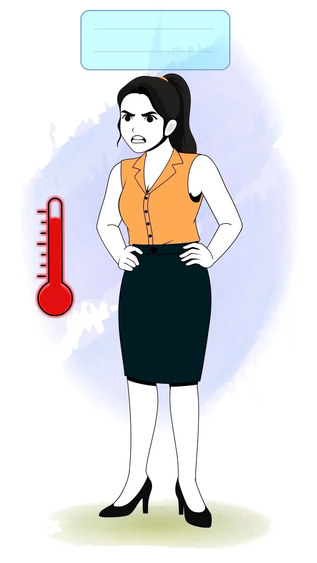 Angry Female Business Character Animated Vector Cartoon Character AKA Hena