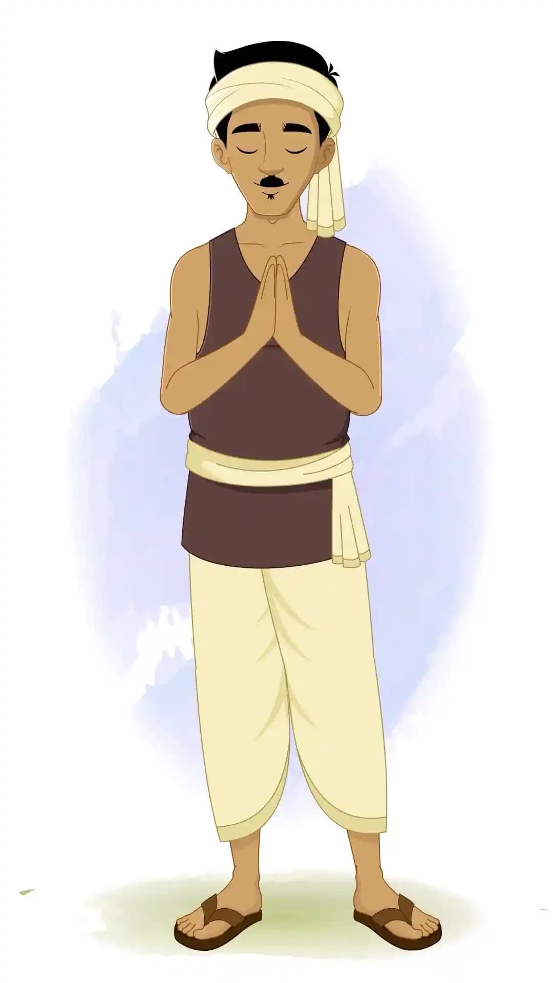 Indian Villager Greeting Namaste Animated Vector Cartoon Character AKA Murali