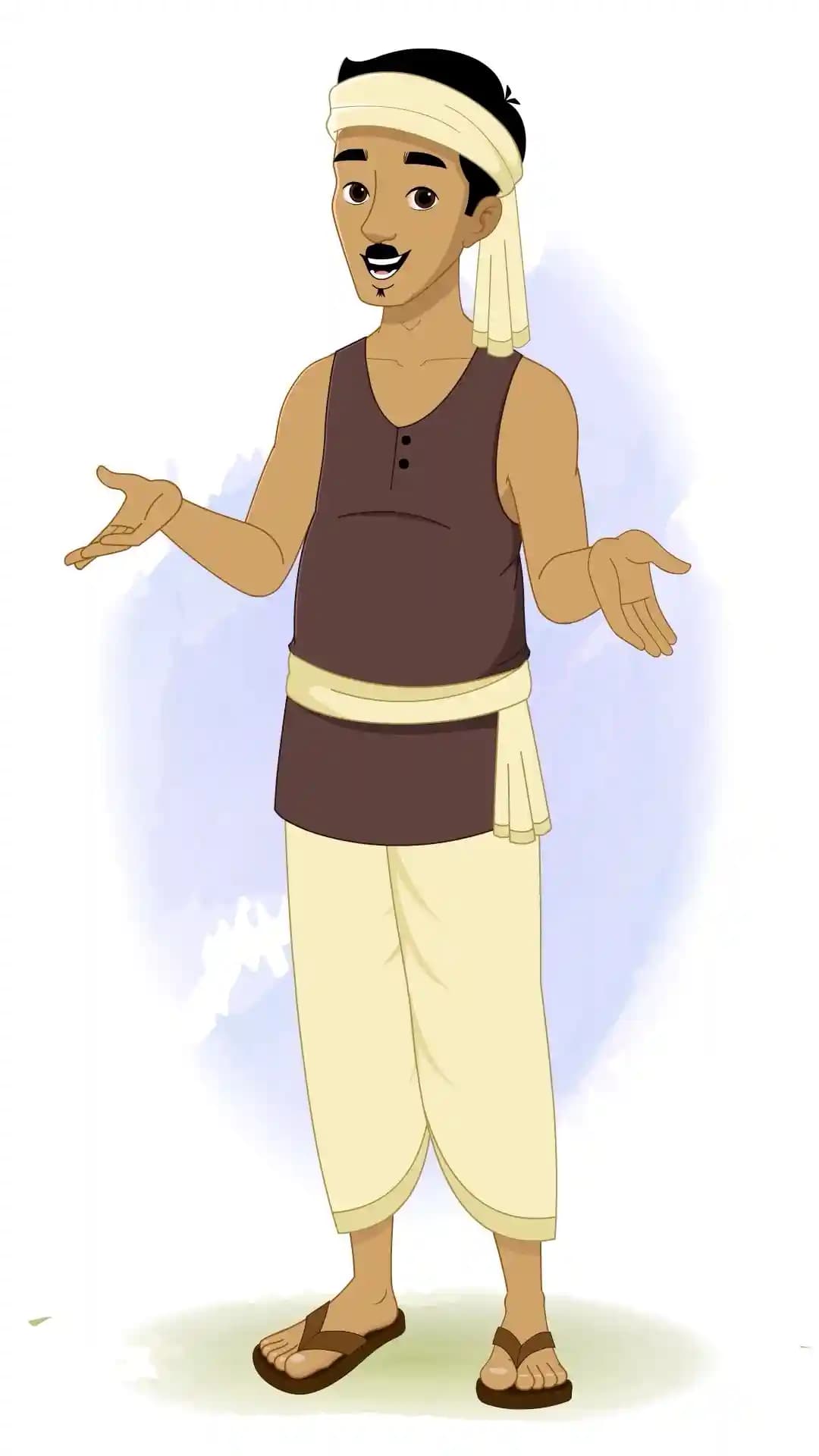 Indian Villager One Third Talking Animated Vector Cartoon Character AKA Murali