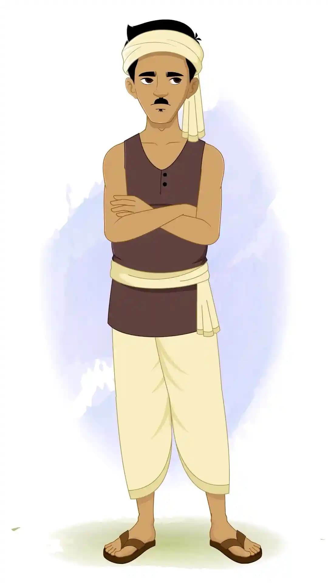 Indian Villager Annoyed Rural Man Animated Vector Cartoon Character AKA Murali