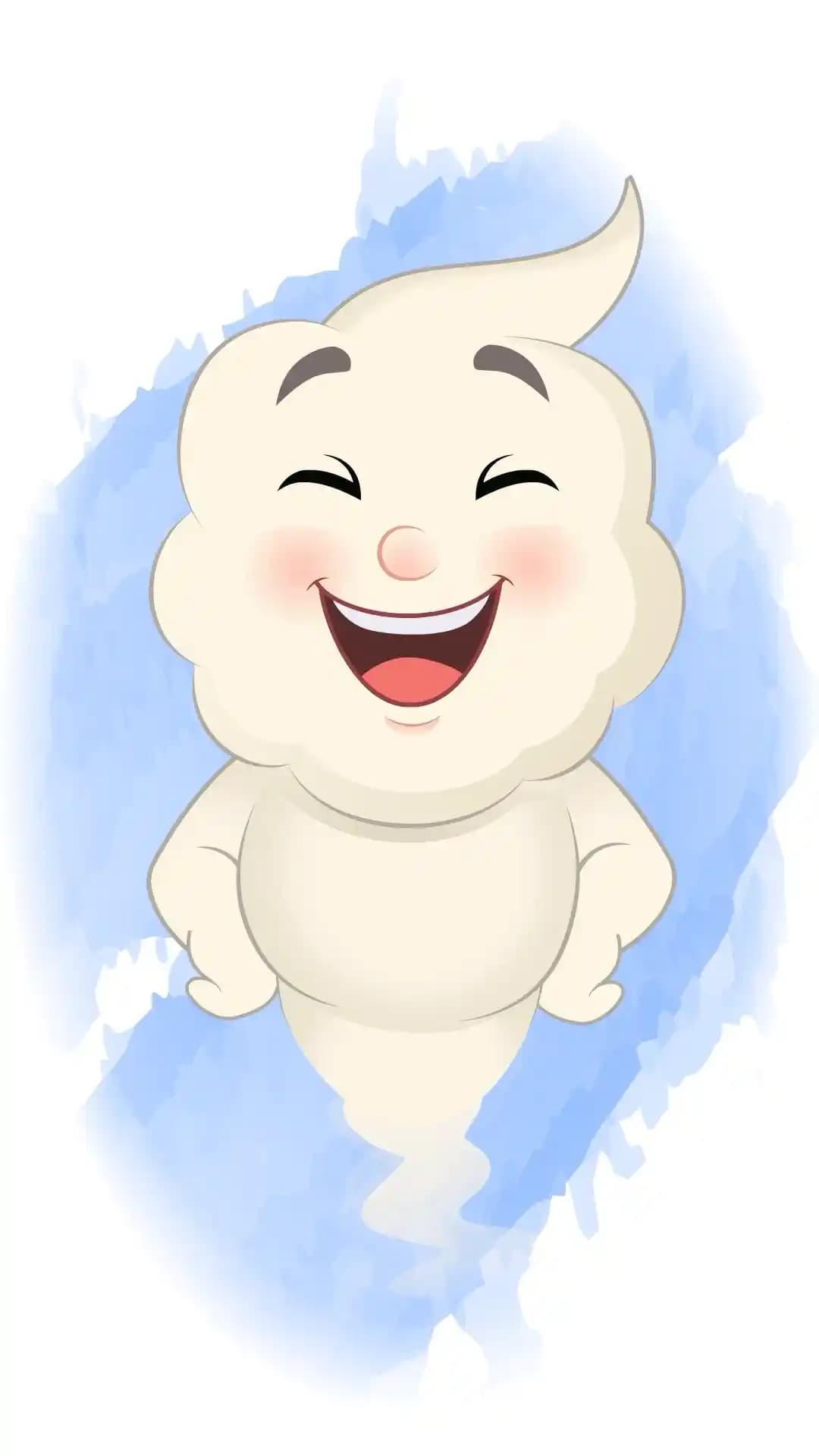 Magical Cloud Laughing Cute Fantasy Animated Vector Cartoon Character AKA Magic Cloud