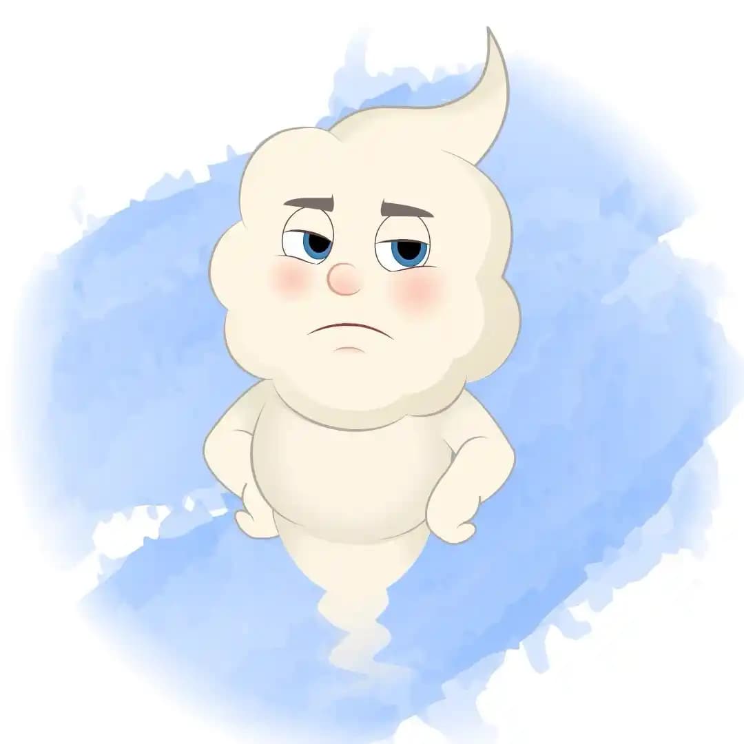 Magical Cloud Annoyed Animated Vector Cartoon Character AKA Magic Cloud