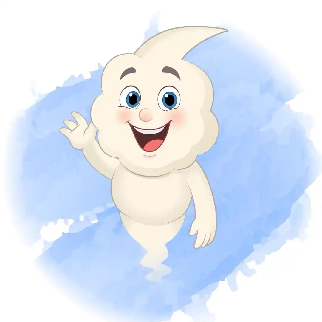 Magical Cloud Dive Down and Pop Up Animated Vector Cartoon Character AKA Magic Cloud