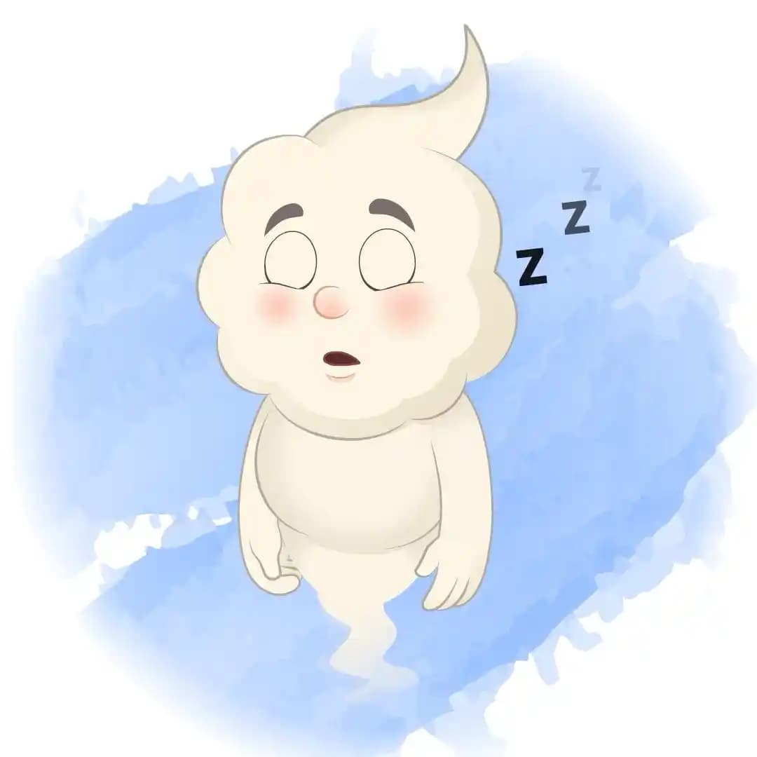 Magical Cloud Sleeping Animated Vector Cartoon Character AKA Magic Cloud