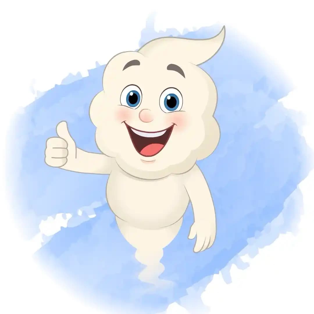 Magical Cloud Thumbs Up Animated Vector Cartoon Character AKA Magic Cloud