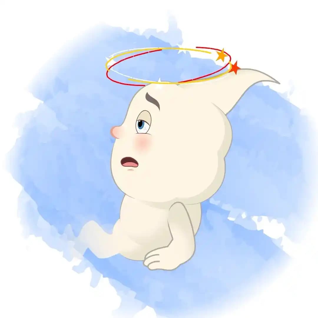 Magical Cloud Dizzy Funny Sneeze Roll Out Animated Vector Cartoon Character AKA Magic Cloud