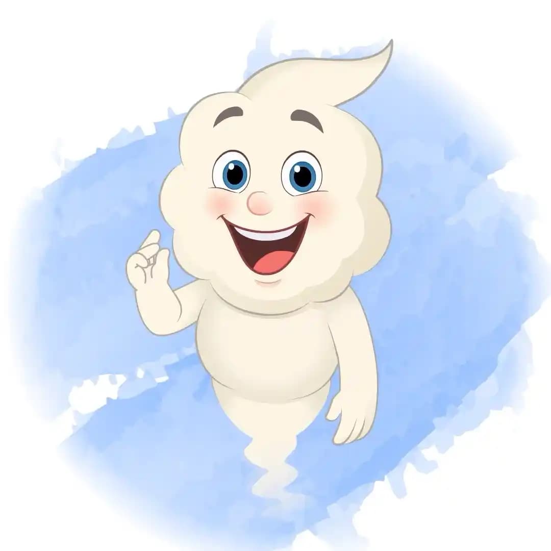 Magical Cloud Snapping Fingers Animated Vector Cartoon Character AKA Magic Cloud