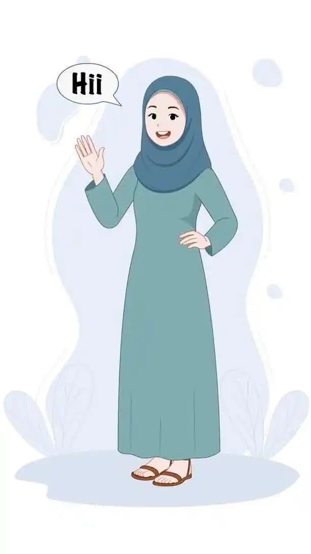 An Arabic Urban cartoon woman saying hello animated vector character AKA Noor