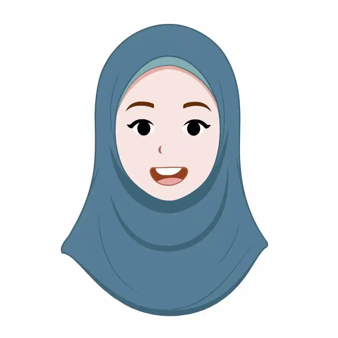 An Arabic Urban cartoon woman face expression animated vector character AKA Noor