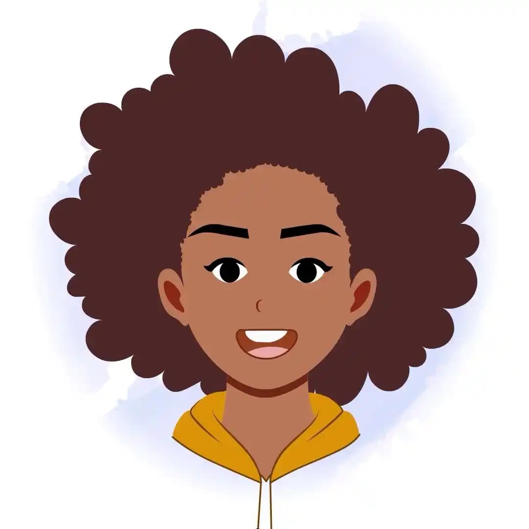 African girl character face expression sheet with lip sync animated vector cartoon character aka phebee