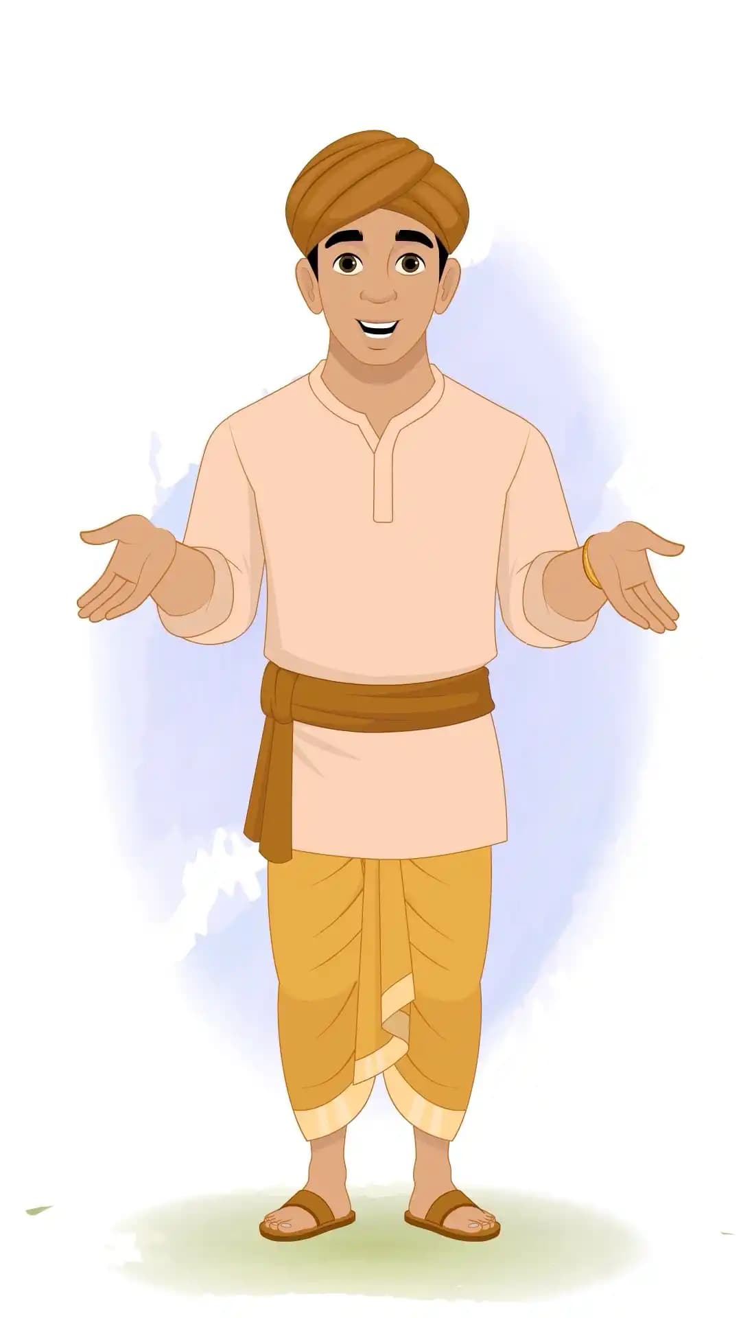 Indian Village Man Talking Animated Vector Cartoon Character AKA ramu