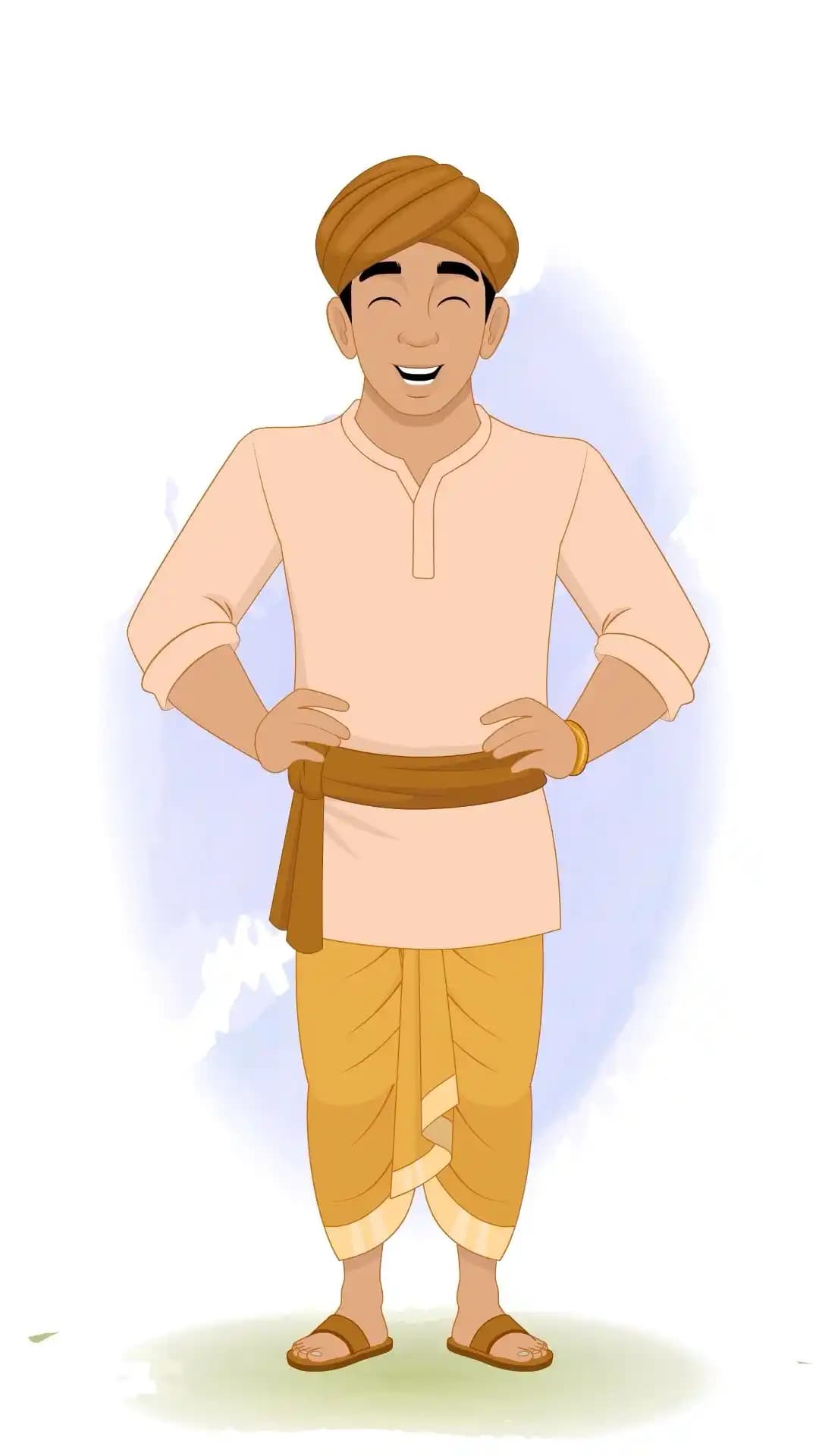 Indian Village Man Laughing Animated Vector Cartoon Character AKA Ramu