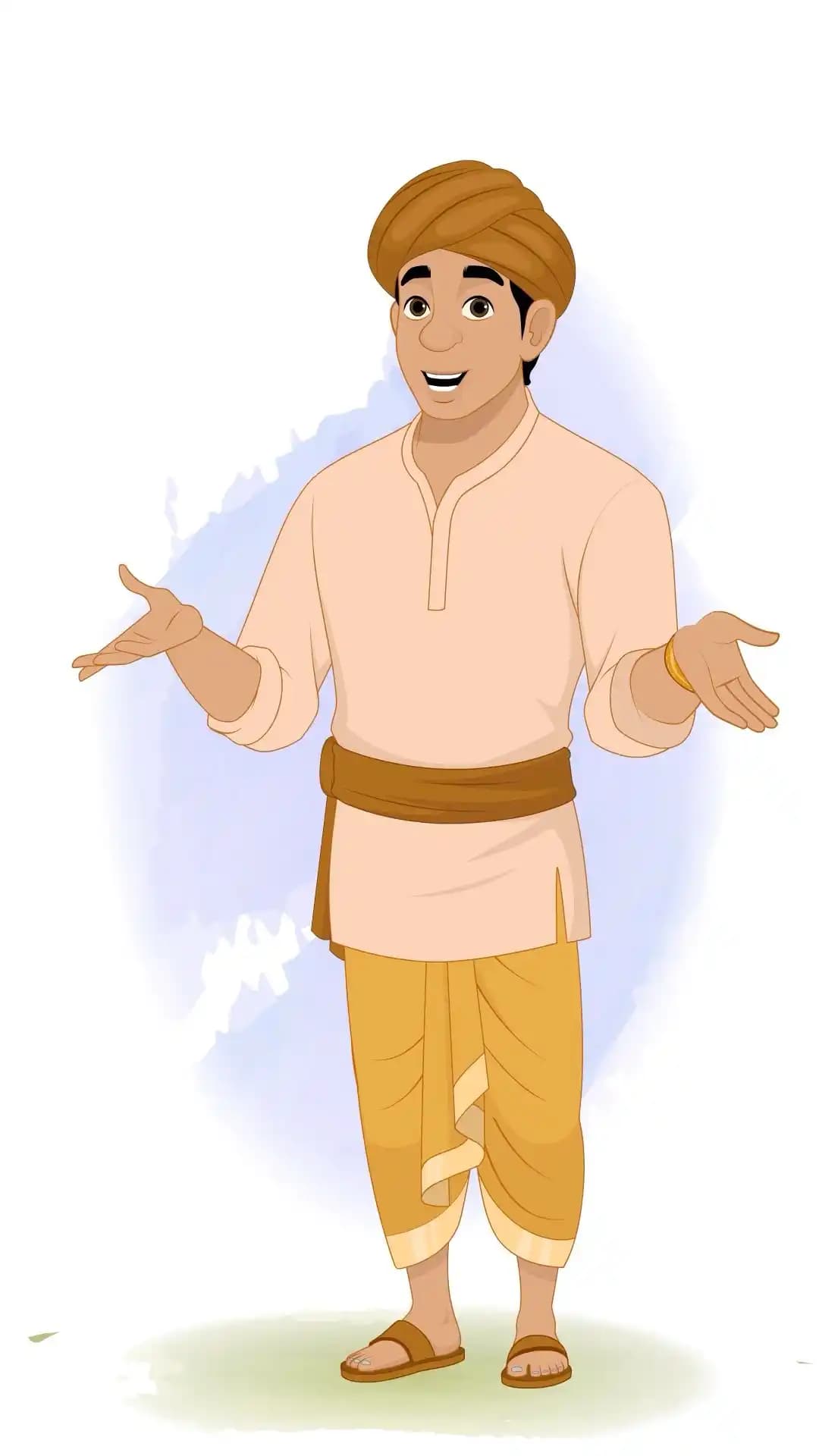 Indian Village Man One Third Talking Animated Vector Cartoon Character AKA Ramu